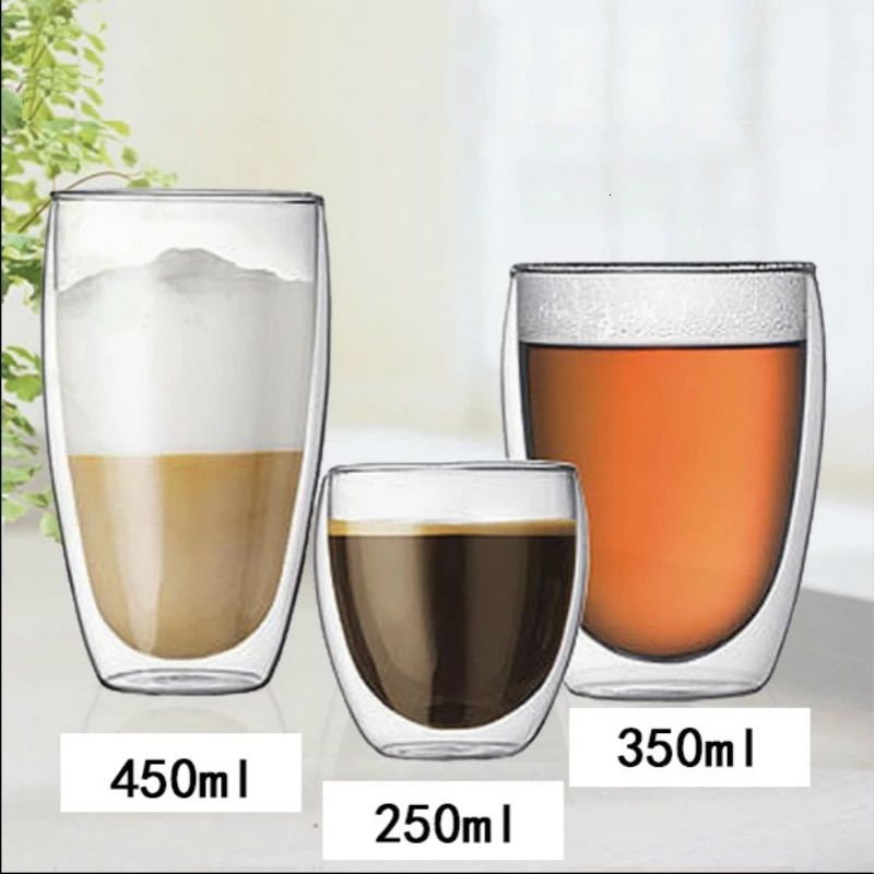 Tasse à café en verre double paroi
